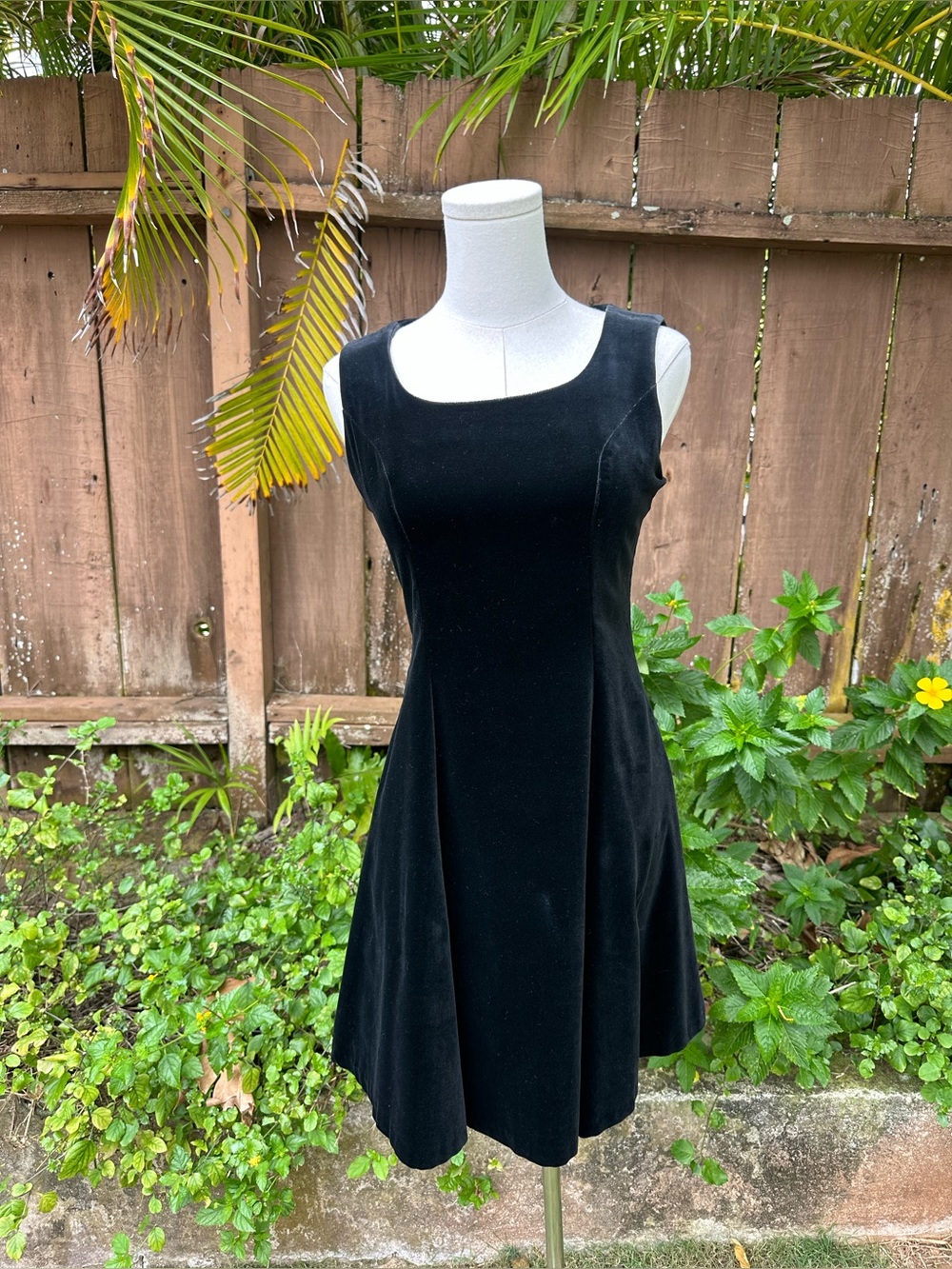 Vintage Laura Ashley Black Velvet Mini Dress Size 4
